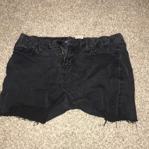 Black jean shorts